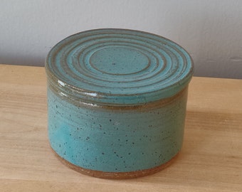 Speckled Turquoise French Butter Dish handmade