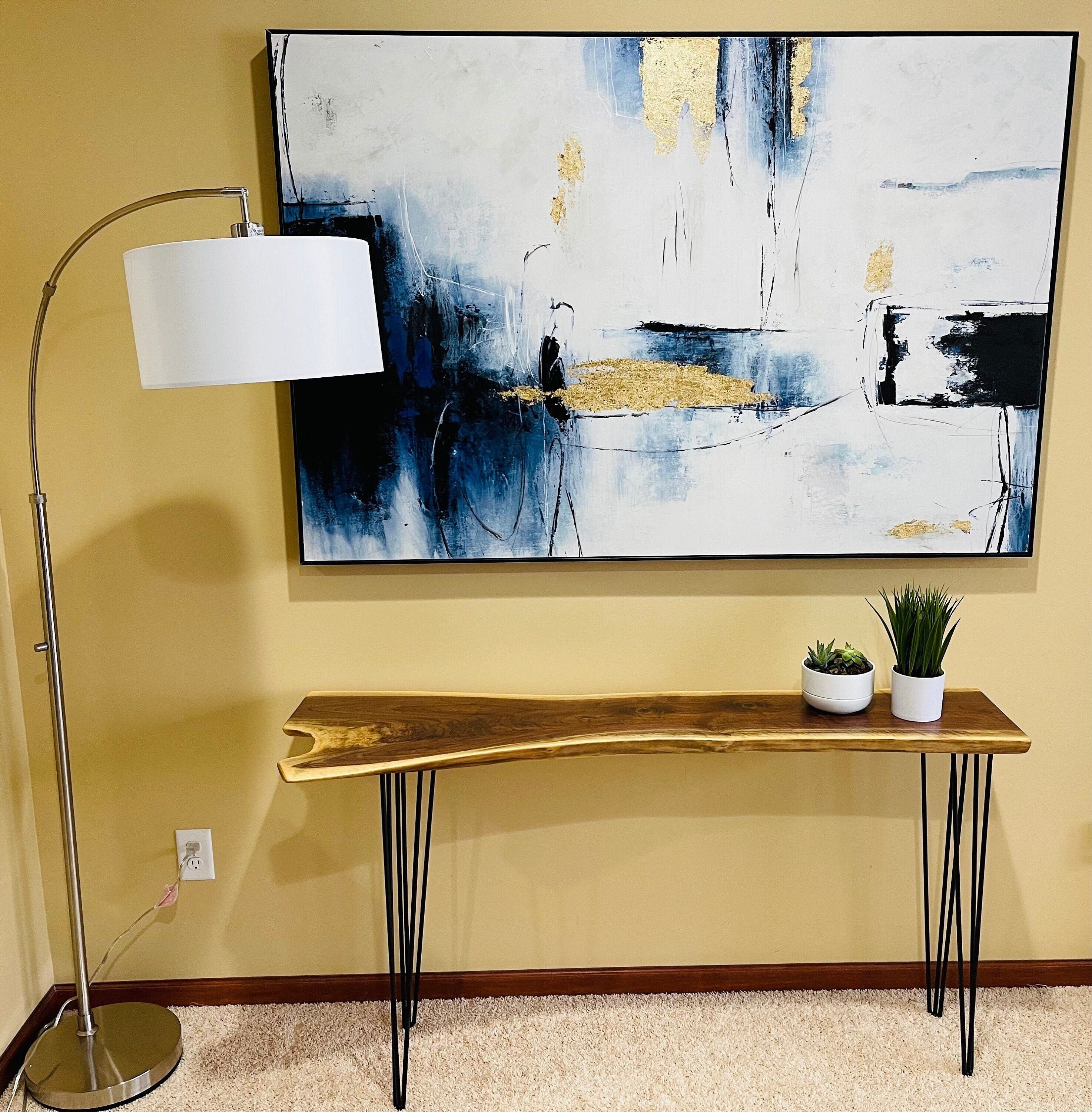 Black Walnut Live Edge Console Table, Rustic, Mid Century Modern ...