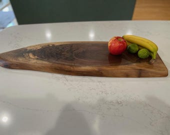Handcrafted Black Walnut Live Edge Charcuterie Board: 31" Serving Tray