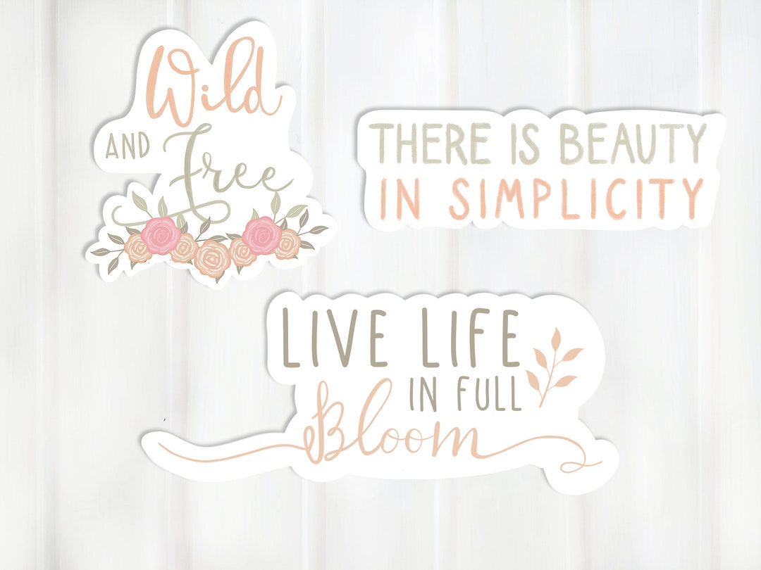 Vinyl Sticker Pack of 3 | Motivational Quotes | Pastel Waterproof ...