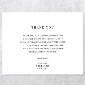 Double Sided Wedding Thank You Card With Photo Personalised - Etsy