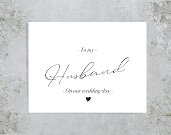 To my husband on our wedding day| To my wife on our wedding day Card | wedding day card | card for husband on our wedding day