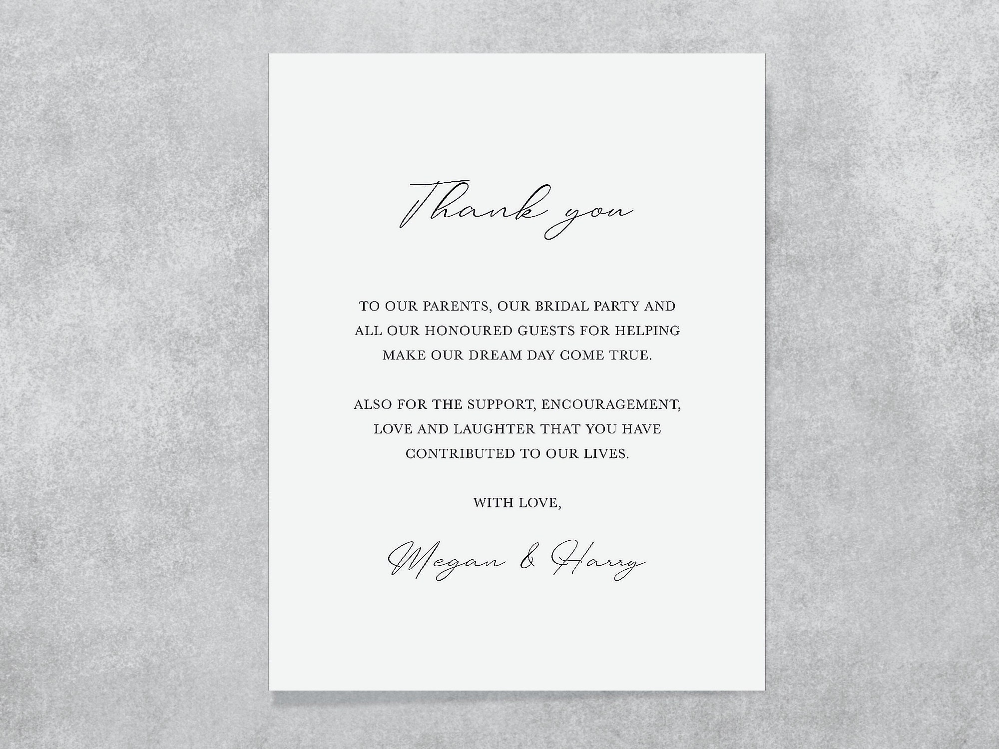 Double Sided Wedding Thank You Card With Photo, Personalised Wedding ...