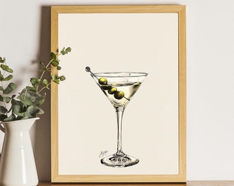 MARTINI | Modern Painting | Wall Art | Printable Digital Download