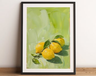 ZITRONE | Modernes Ölgemälde | Wandkunst | Druckbare digitale Datei