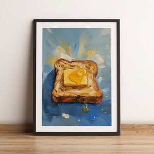 TOAST | Modern Oil Painting | Wall Art | Printable Digital Download | Kitchen Decor