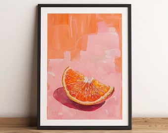 MALARSTWO GRAPEFRUITOWE | Malarstwo olejne | Sztuka ścienna | Do pobrania w wersji cyfrowej | Wystrój domu