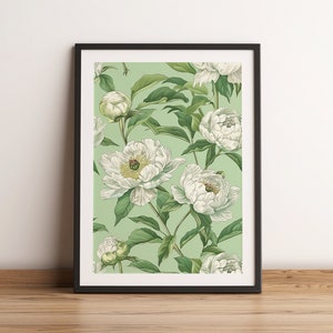WHITE FLOWER PRINT | Vintage Oil Painting | Wall Art | Printable Digital Download | Botanical Art Print