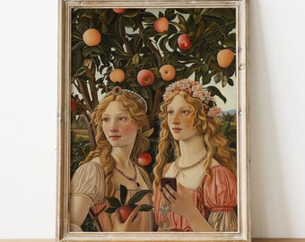 PRINCESSES SELFIE | Peinture à l'huile | Style néo-renaissance | Portraits | Art mural vintage | Téléchargement numérique imprimable