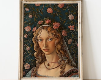LA MARIÉE | Peinture à l'huile néo-renaissance | Portraits | Art mural vintage | Téléchargement numérique imprimable