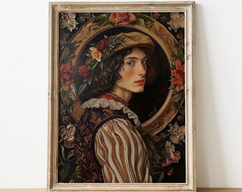 EL PINTOR / Pintura al óleo neorrenacentista / Retrato / Arte mural vintage / Descarga digital IMPRIMIBLE
