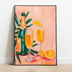MIMOSA BRUNCH | Modern Painting | Wall Art | Printable Digital Download