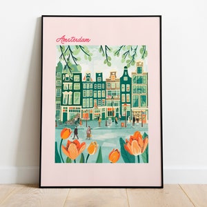 AMSTERDAM | Retro Painting | Wall Art | Printable Digital Download | Home Decor
