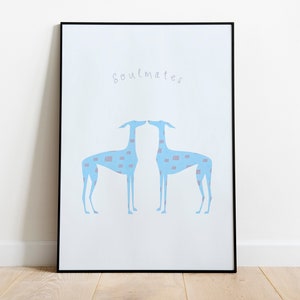 ANIME GREYHOUND / Illustrazione moderna Wall Art / Download digitale stampabile / Arredamento per la casa