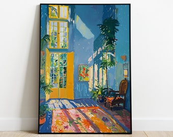SUMMER HOUSE | Vintage Oil Painting | Wall Art | Printable Digital Download | Home Decor | Henri Matisse Style