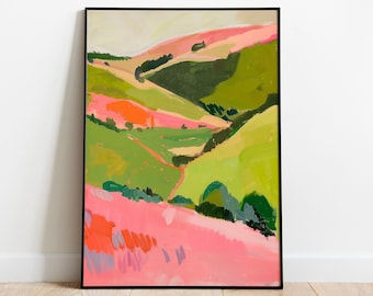 PAISAJE ABSTRACTO / Pintura al óleo moderna / Arte de pared / Descarga digital imprimible / Decoración del hogar