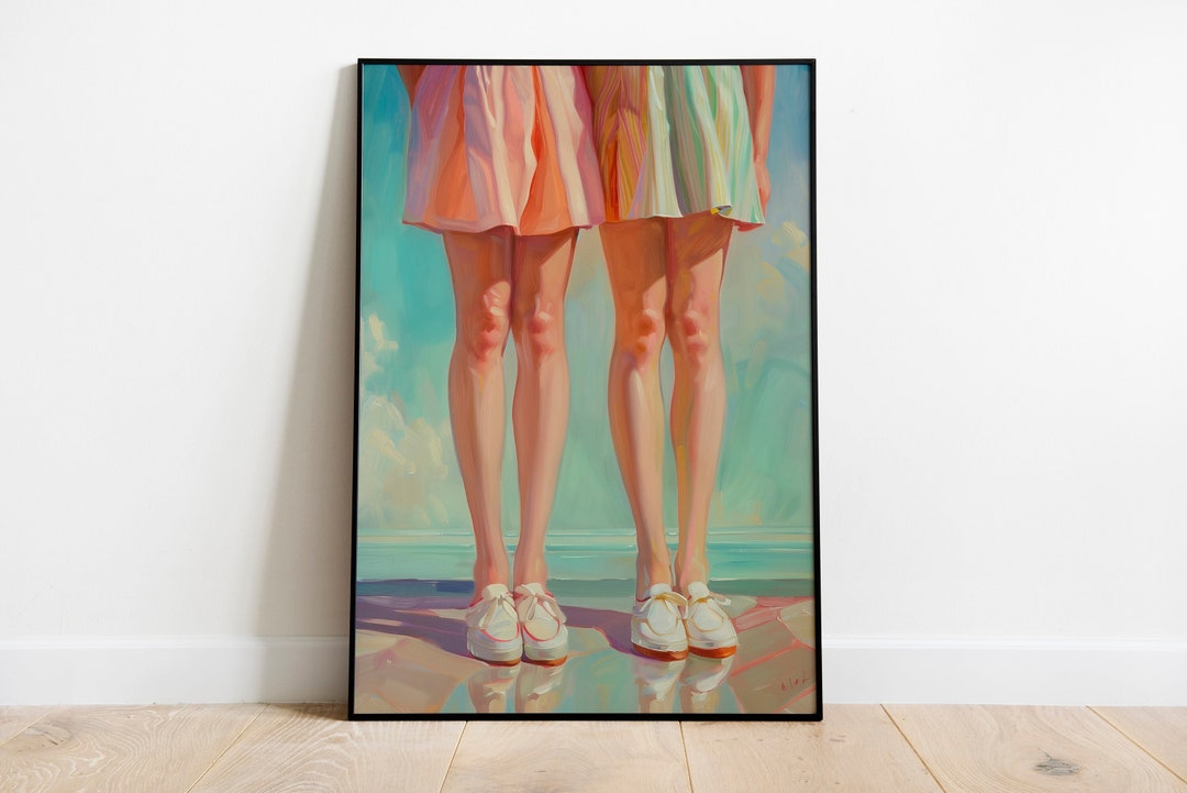 SISTER LEGS Painting, Contemporary Oil Painting, Printable Wall Art ...