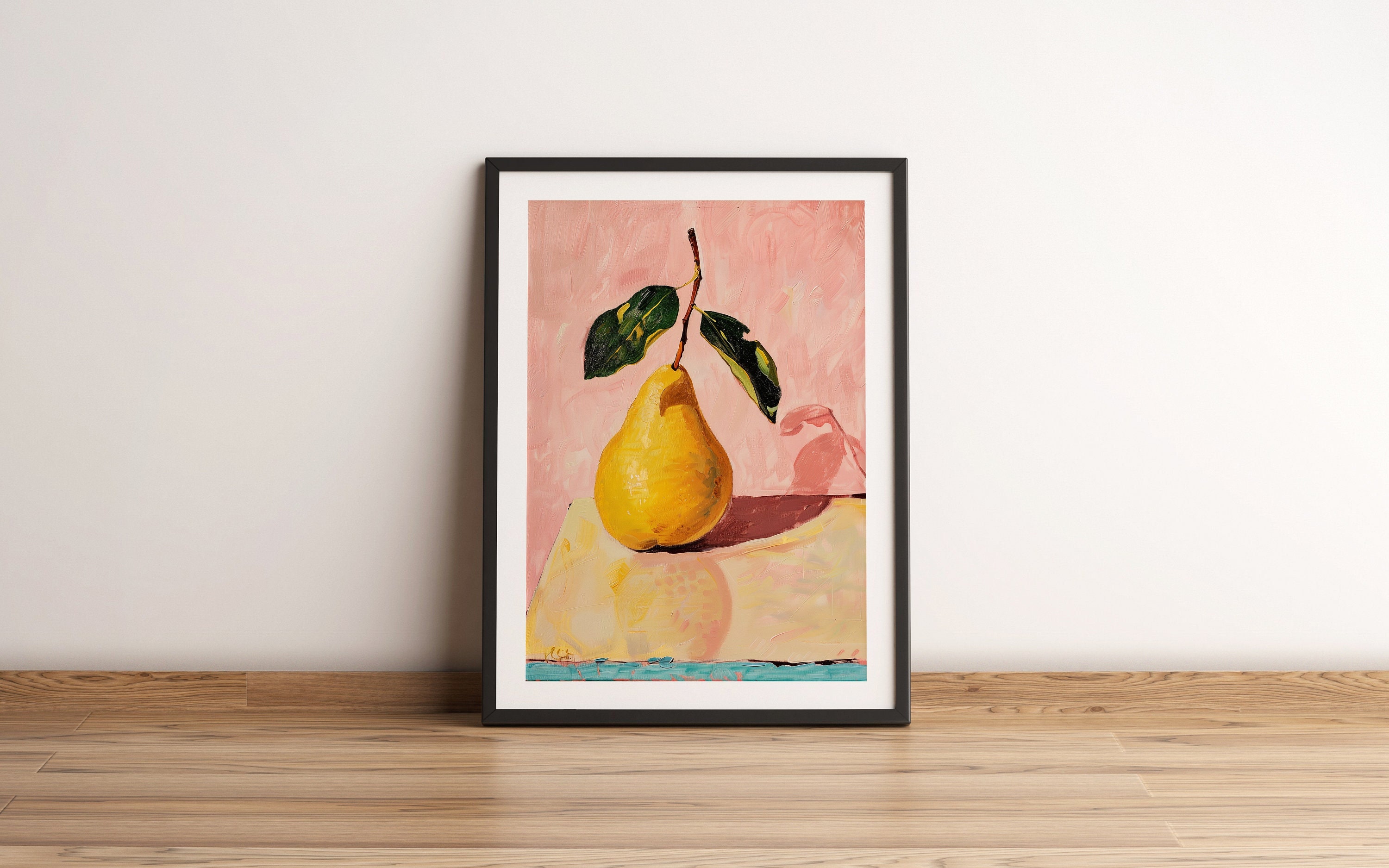 PEAR | Modern Oil Painting | Wall Art | Printable Digital Download