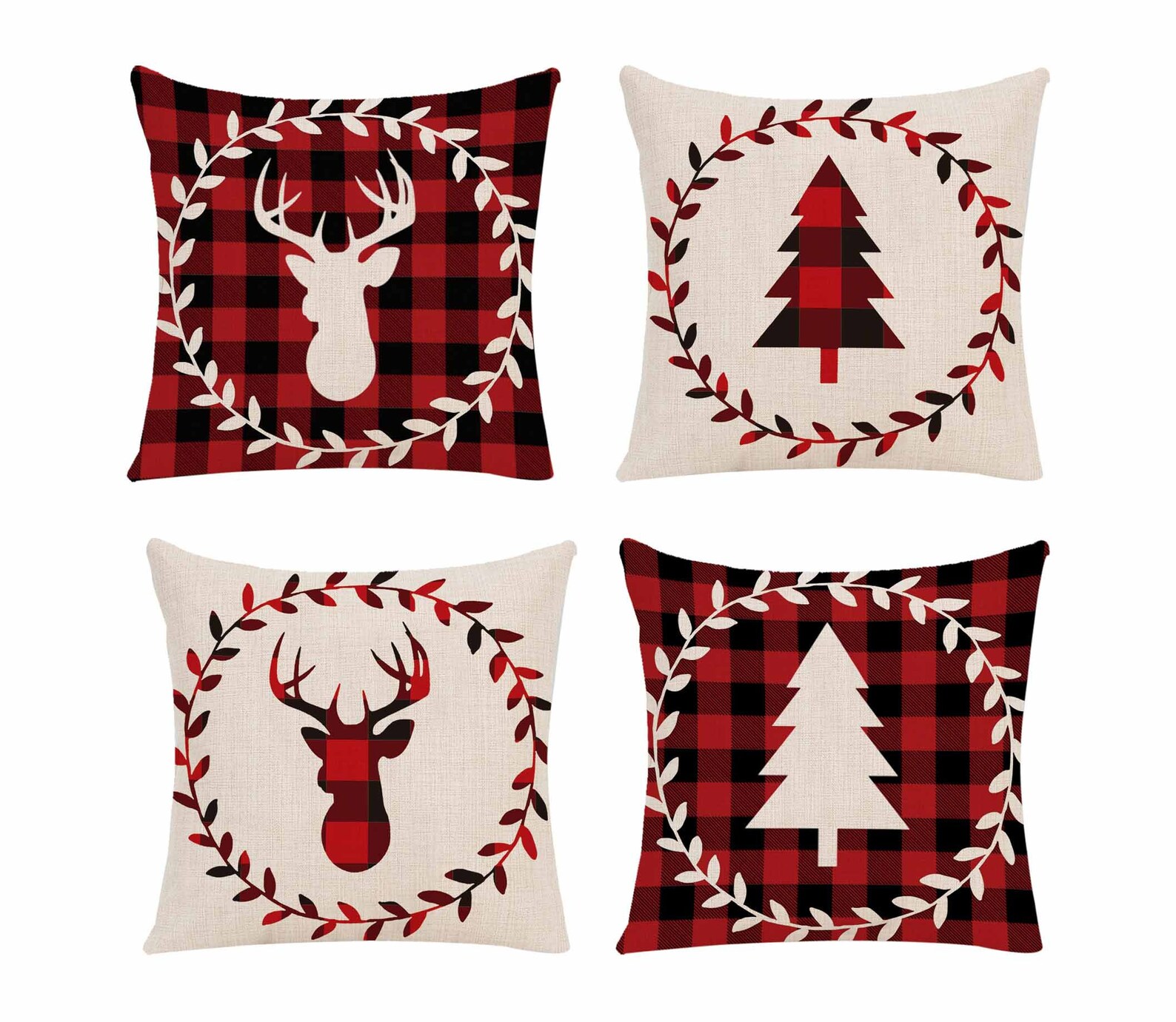 Set of 4 Outdoor Christmas Pillow Nordic Holiday Decor Etsy