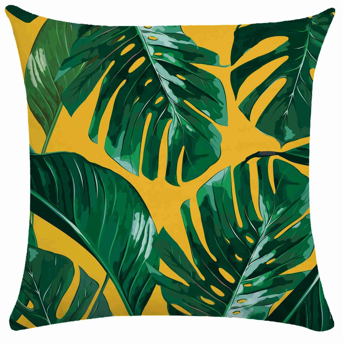 Green Leaf Red Flower Pattern Pillow cover 18 x 18 20 x 20Art Etsy