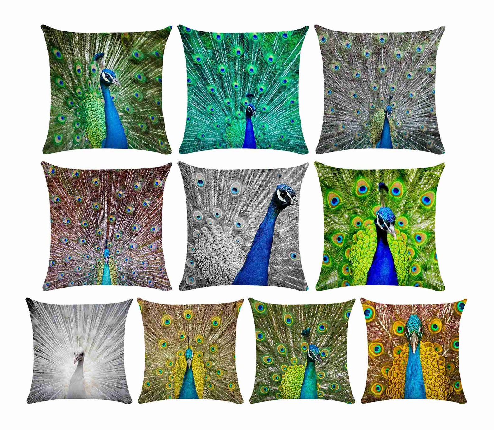 Peacock Pillow Covers Decorative Throw Bedding Pillow Cover Etsy
