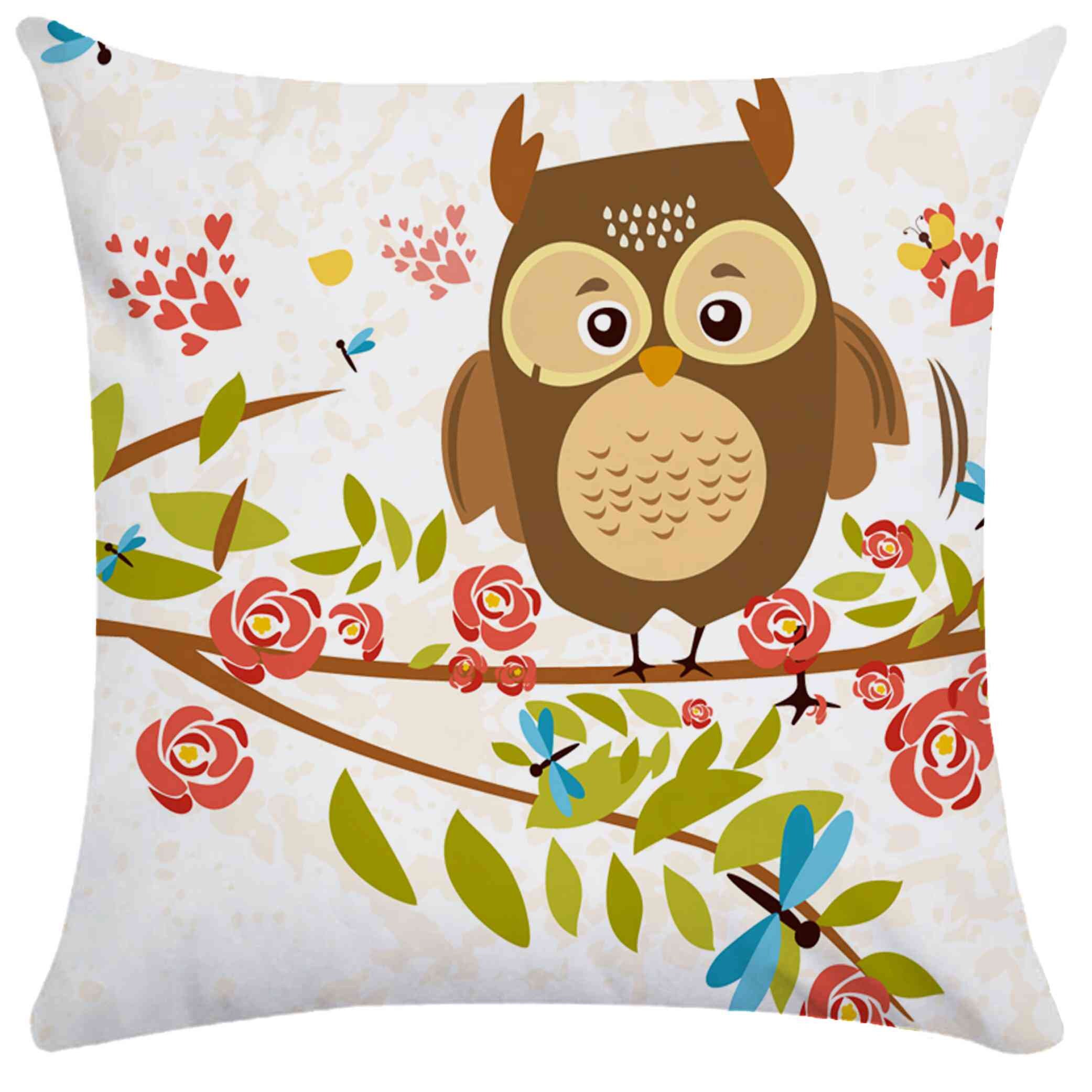 Baumwolle Eule Vogel Kissenbezüge Kissenbezug Quadratische