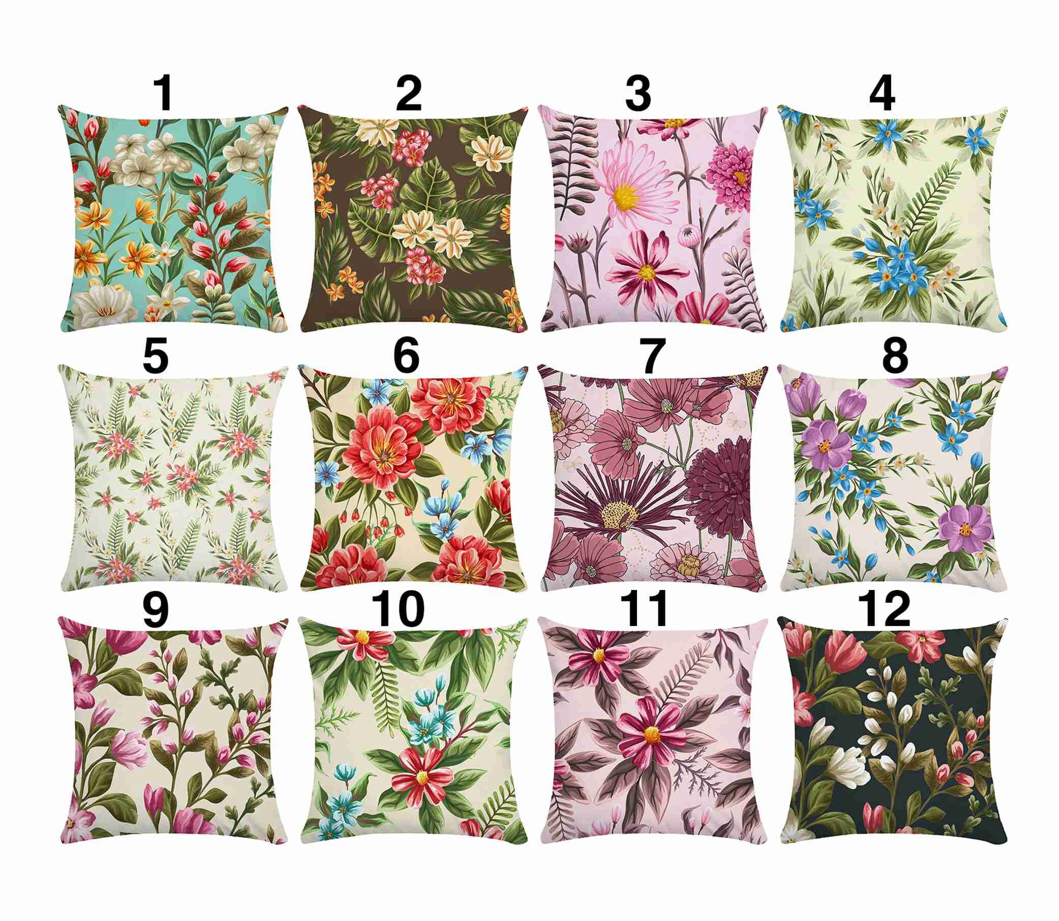 Six Petals Red Flower Pattern Pillow Covers 18 x 18 20 x 20 Etsy