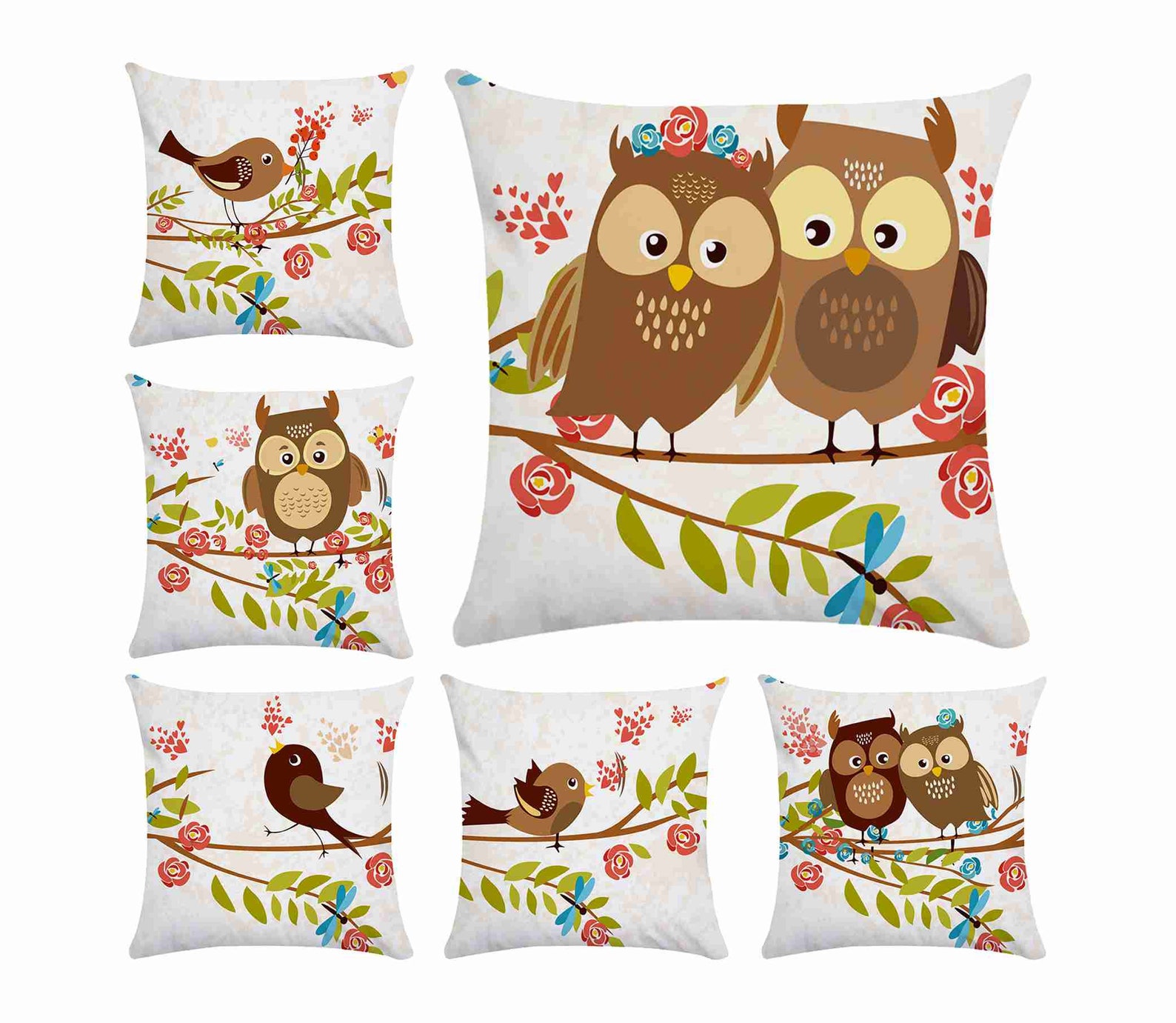 Baumwolle Eule Vogel Kissenbezüge Kissenbezug Quadratische