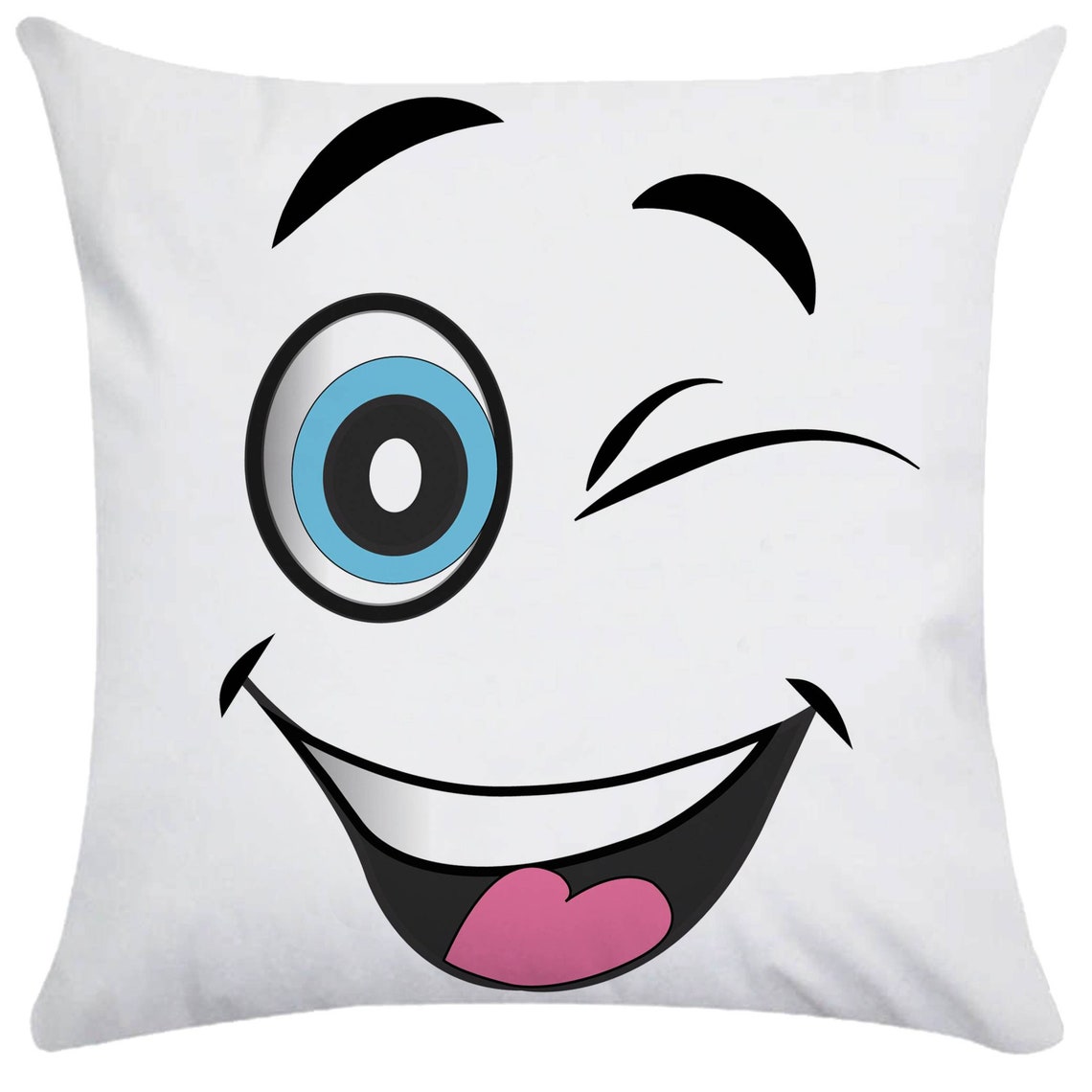 Big Eyes Decorative Pillow Pillow Case with Grinning Etsy