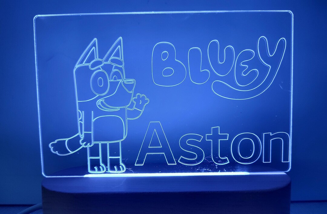Bluey Night Light Personalised Night Light Birthday Gift Christmas Gift Etsy