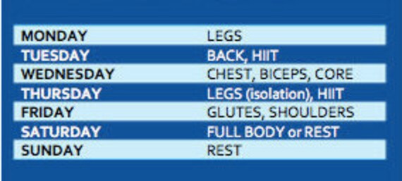 6 days workout 2025 plan