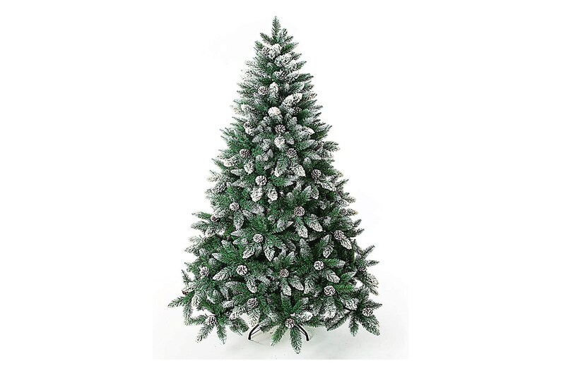 ALEKO CT70H880 Artificial Holiday Christmas Tree Premium Pine with Stand Snow Dusted 6 Foot Green and White ALEKO CT70H880 Artificial Holiday Christmas Tree Premium Pine with Stand Snow Dusted 6 Foot Green and White