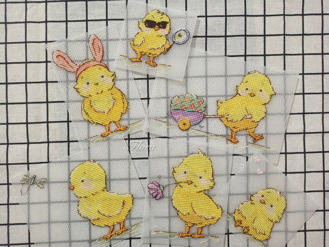 Easter cross stitch towel made by autumn