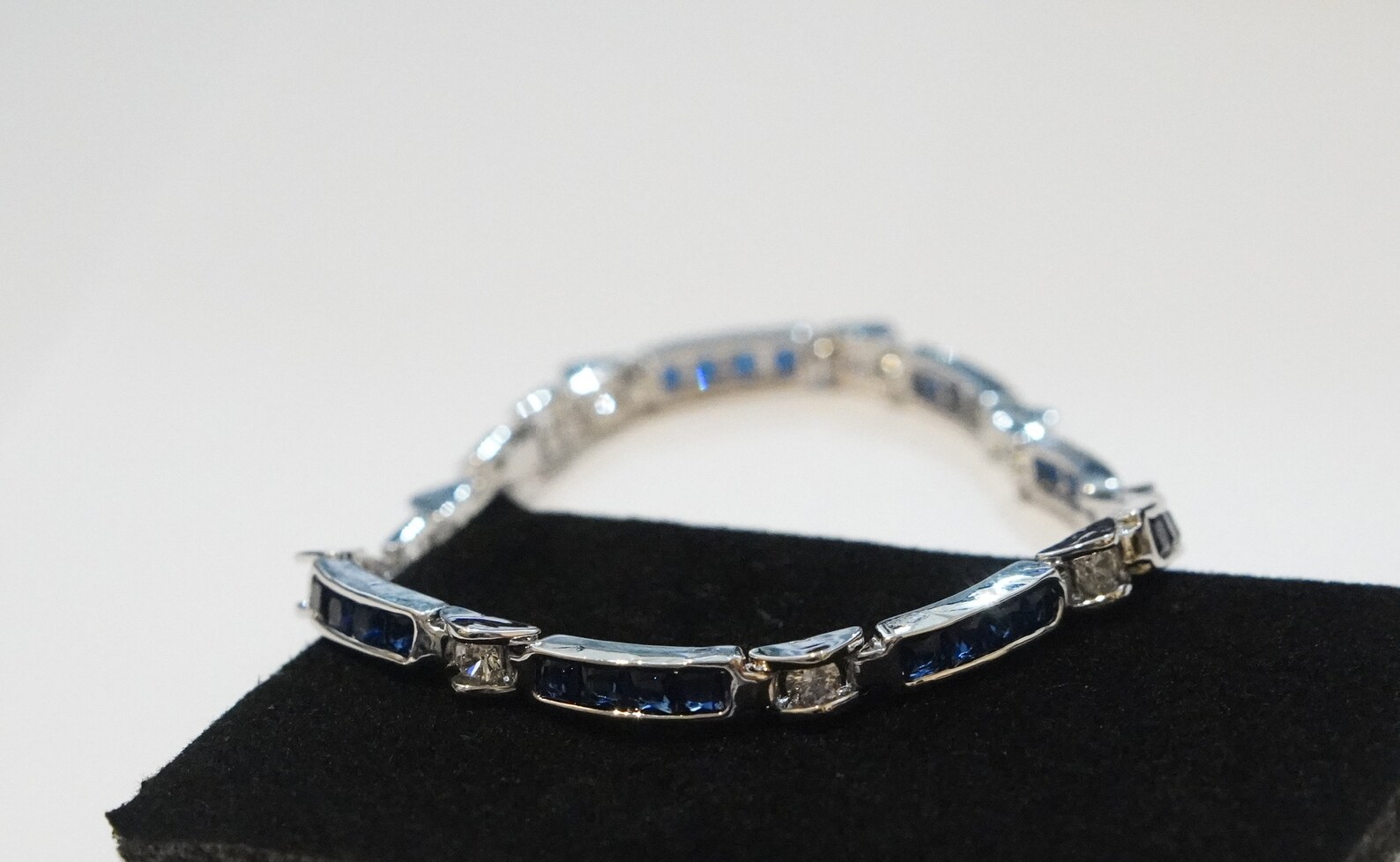 Silver bracelet Blue stone. Gift for her Etsy