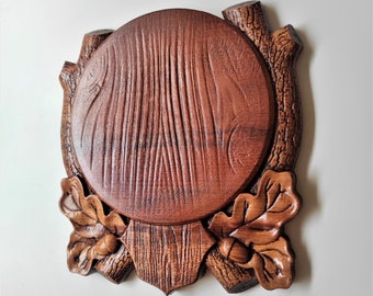 Wooden Trophy Shield Plaque Antler Plaque European Deer Skull Mounting Kit Trophy Panel Hunters Gift Father Gift Wood Carving Free Shipping