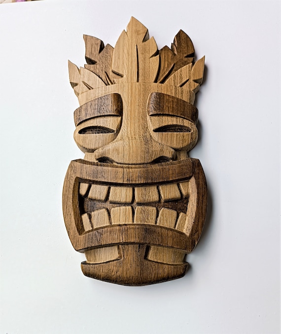 Hawaiian Tiki African Mask Aboriginal Style Hand Painted Wooden Mask Wall H Hawaiian Tiki African Aboriginal Antique Wooden Mask Set Wall Hanging Decor  | eBay UK