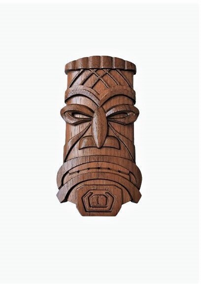 African Wood Mask Tiki Hut Decor Tiki Mask Wood Carving Outdoor Decor Patio Decor Garden Decoration Entryway Free Shiping