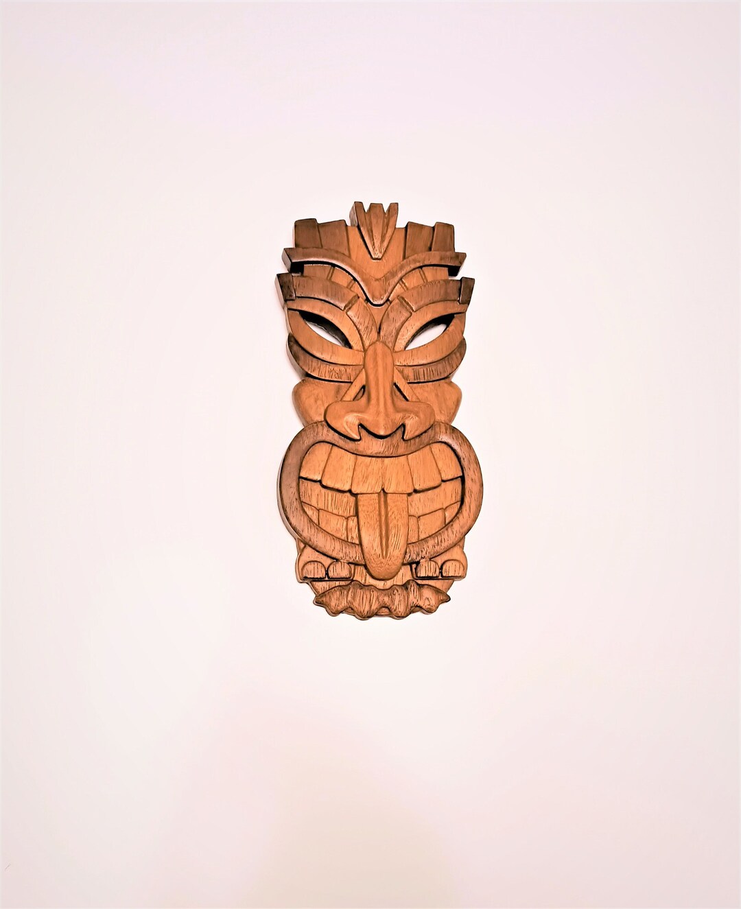 Tropical Tiki Mask Rainforest Wood Carved Wall Decor - Etsy