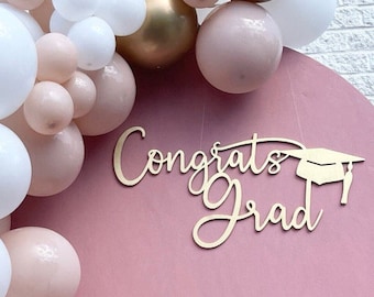 Congrats Grad Custom Graduation Sign Custom Congrats Grad Sign Class of 2023 Graduation Sign Graduation Photo Prop Graduation Party Decor