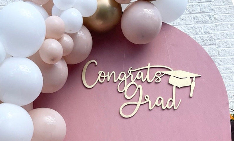 Congrats Grad Custom Graduation Sign Custom Congrats Grad Sign Class of 2023 Graduation Sign Graduation Photo Prop Graduation Party Decor image 1