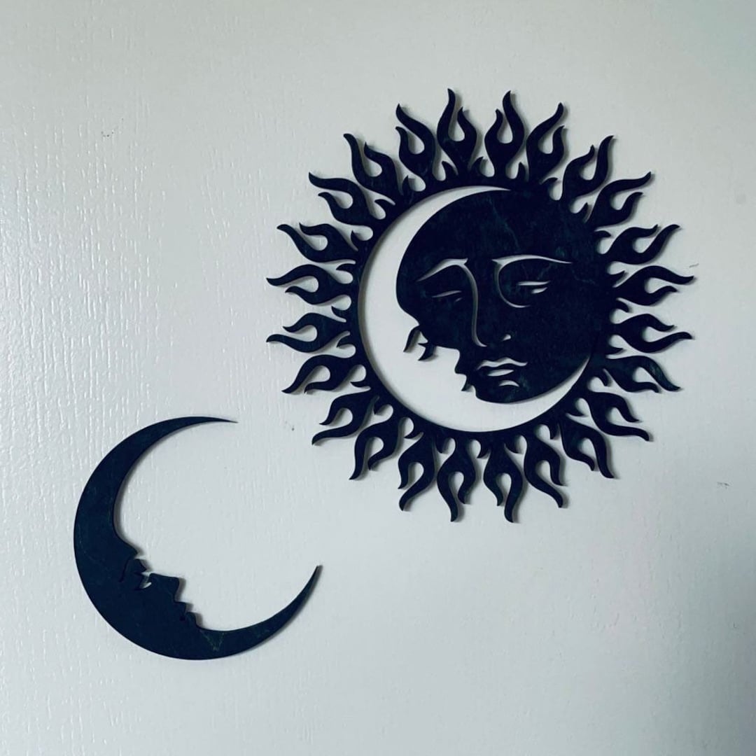 Moon and Sun Wall Decor Home Decor Art Decor sun and Moon Art
