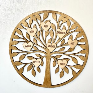 12” Grandchildren Family Tree with grandkids names. Grandparent gift, family tree, mom gift Christmas gift, personalized gift, grandma gift image 2