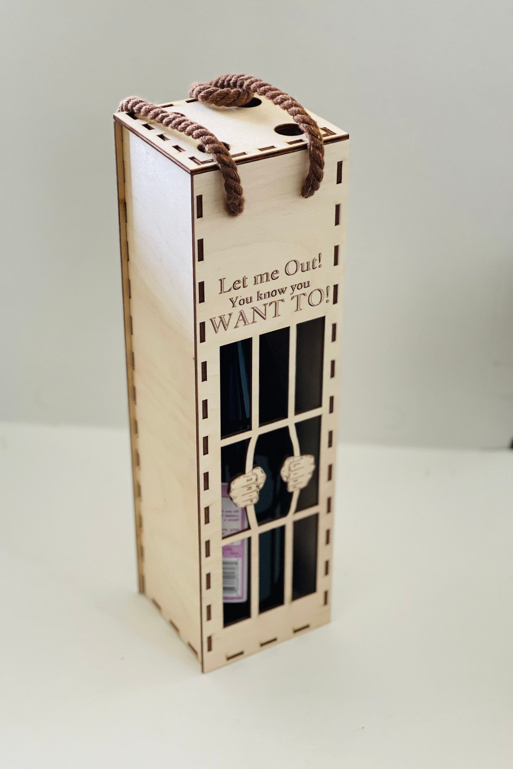 Wine bottle gift box Birthday gift Gift for his Gift for Etsy