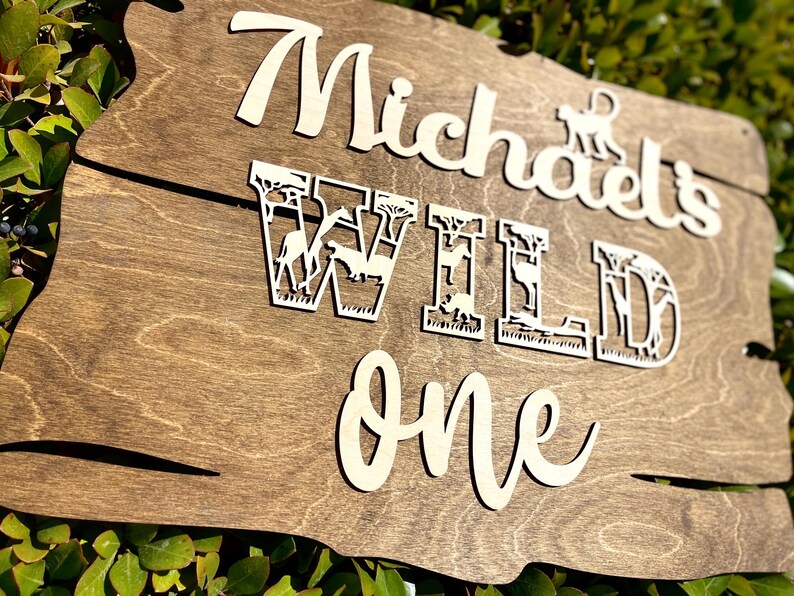 Wild One Sign Jungle Theme Party Birthday Party Backdrop Photo Prop One ...