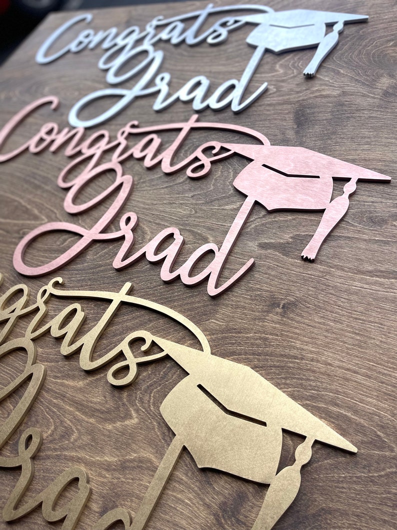 Congrats Grad Custom Graduation Sign Custom Congrats Grad Sign Class of 2023 Graduation Sign Graduation Photo Prop Graduation Party Decor image 5