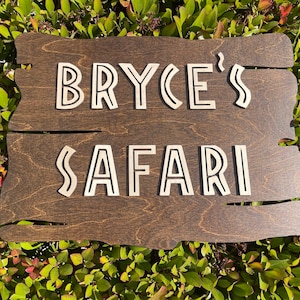 Jungle Theme Wild One Safari Theme Party Birthday Baby Shower Backdrop Photo prop Customized Wood Personalized Sign  Wall Kids Room Decor