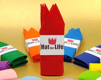 Hat for Life - the reusable felt Christmas cracker party hat - perfect for DIY/homemade/fill your own crackers. Plastic-free packaging.