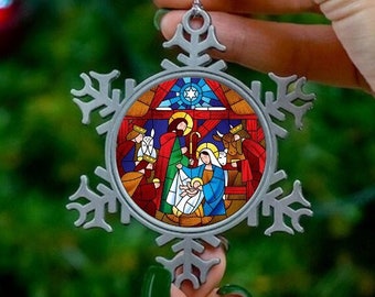 Jesus Snowflake Christmas Ornament | Nativity Ornament