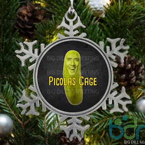 Picolas Cage Fiocco di neve Ornamento di Natale / Nicolas Cage / Babbo Natale segreto / Regalo bavaglio / Ornamento divertente / Ornamento brutto