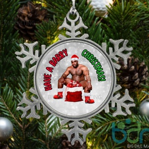 Barry Wood Meme Snowflake Christmas Ornament | Secret Santa | Gag Gift | Funny Ornament | Ugly Ornament